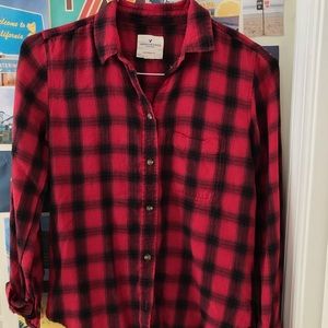 Black/Grey and Red American Eagle Flannel